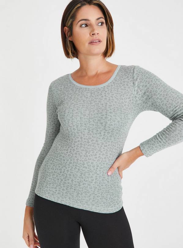 Buy Grey & Cream Pointelle Long Sleeve Thermal Top 2 Pack - 16