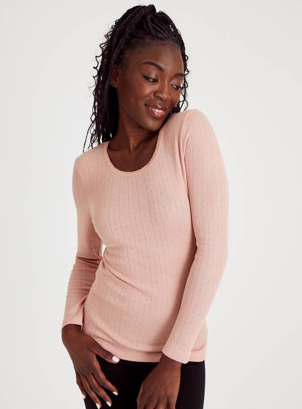 Womens pink thermal on sale top