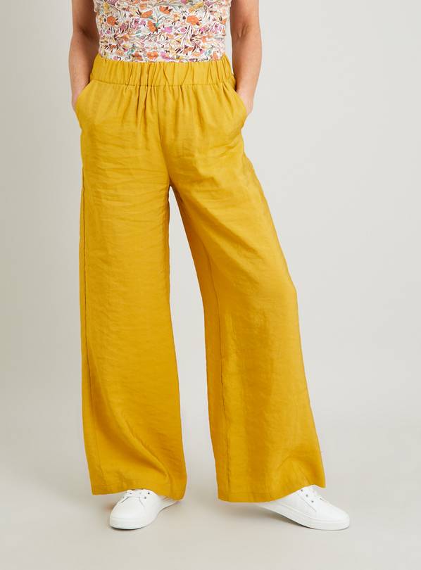 Wide leg hot sale pants yellow