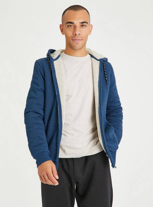 Mens lined zippered on sale hoodies