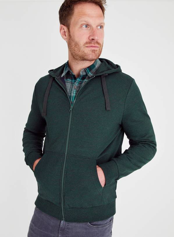 Perfect Zip Through Hoodie - Green Marl