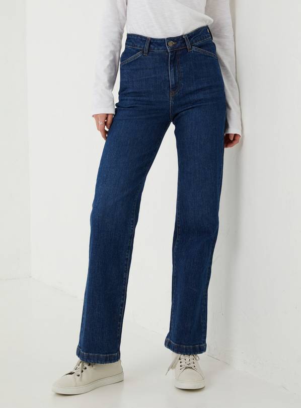Buy FATFACE Dark Blue Elise Wide Leg Jeans - 24 | Jeans | Argos