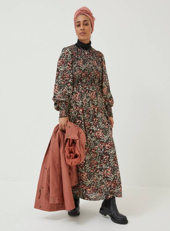 FATFACE Fern Blush Floral Midi Dress 12
