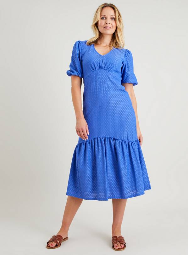 Blue Crinkle Midi Dress 26