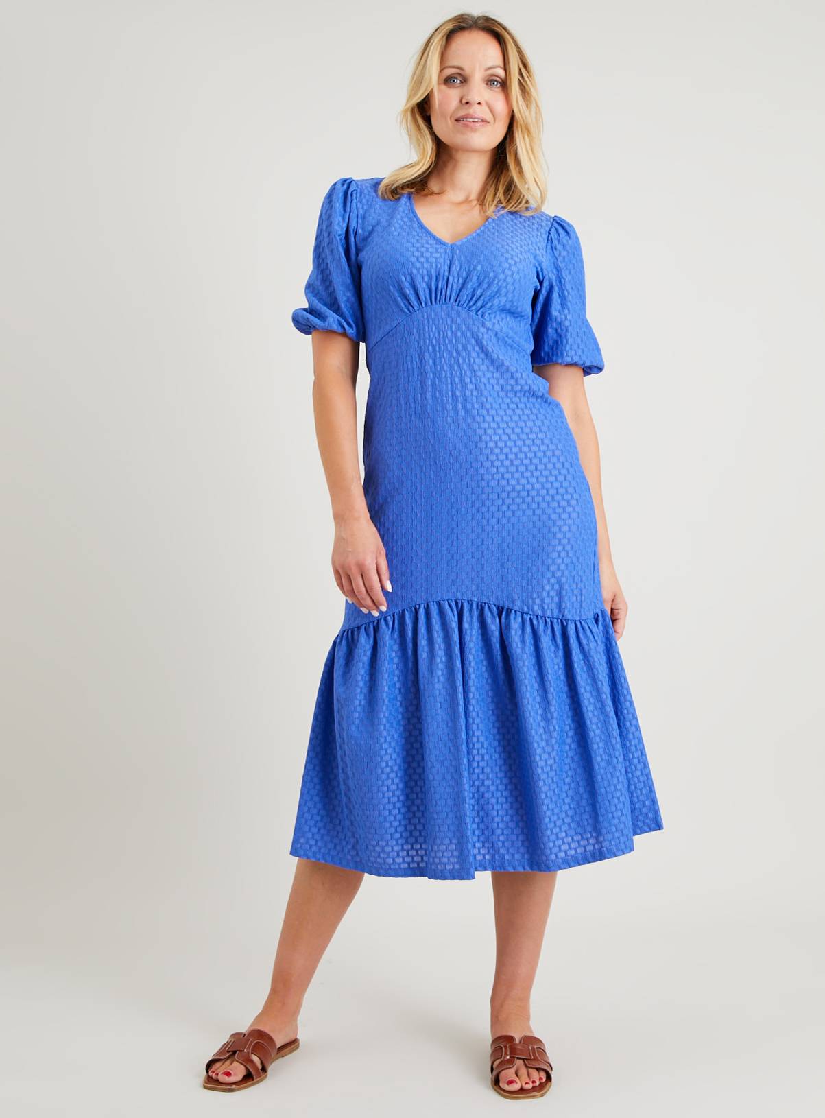 Blue Crinkle Midi Dress 26 - Image 1