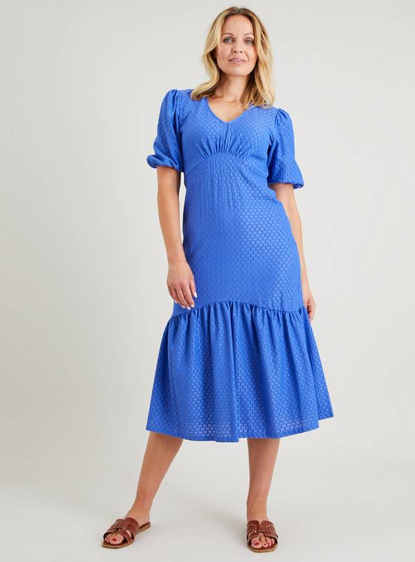 Blue Crinkle Midi Dress 18