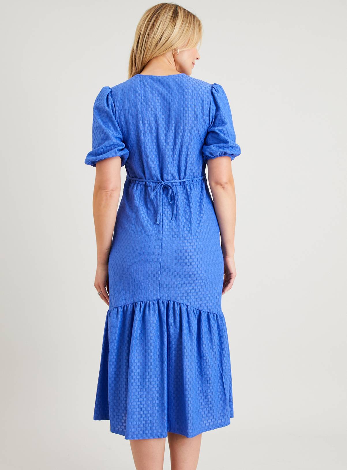 Blue Crinkle Midi Dress 26 - Image 5