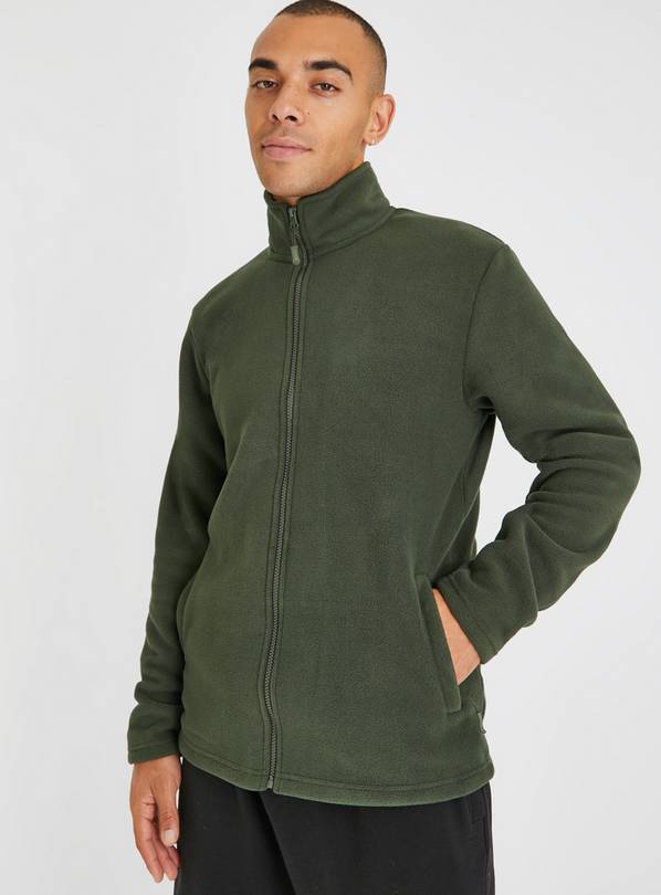 Khaki Zip-Through Fleece Jacket L