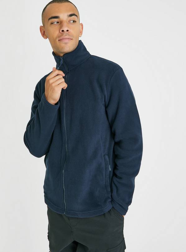 Buy Navy Zip-Through Fleece Jacket XL, Coats and jackets