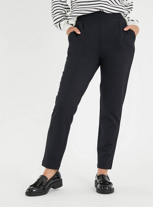 Buy PETITE Black Ponte Trousers 18, Trousers