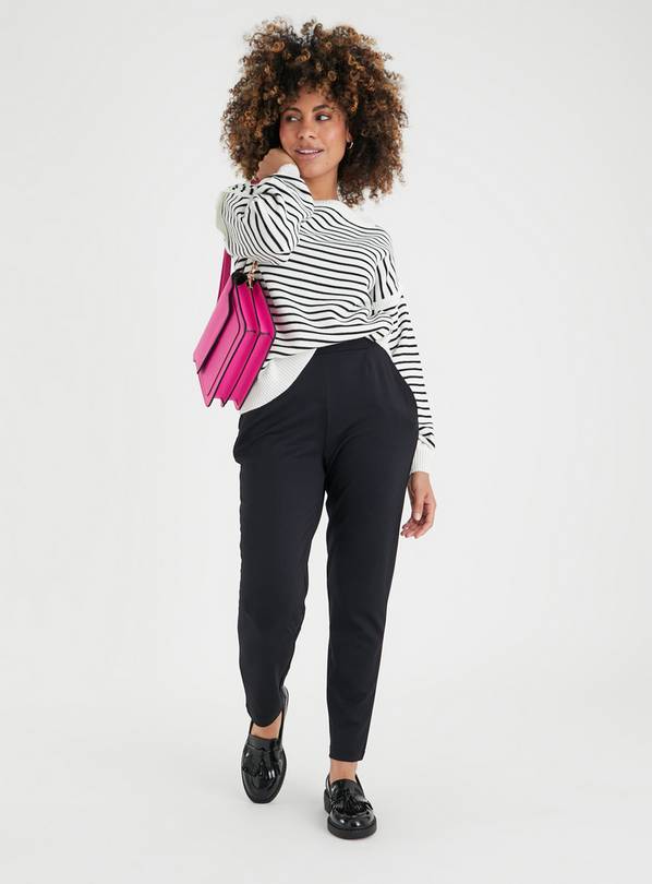 Buy PETITE Black Ponte Trousers 18 | Trousers | Argos