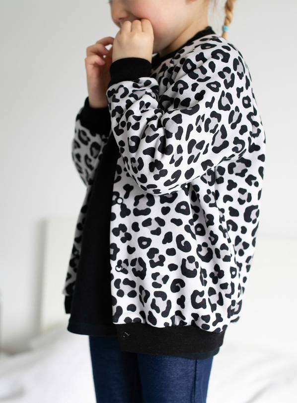 FRED & NOAH Grey Leopard Print Bomber Jacket 5-6 Years