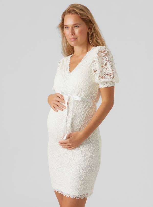 MAMALICIOUS Mivana Puff Sleeve Mini Maternity Dress S/UK8