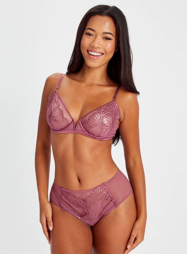 Buy Boudoir Collection Mauve Embroidery Bra 38C, Bras