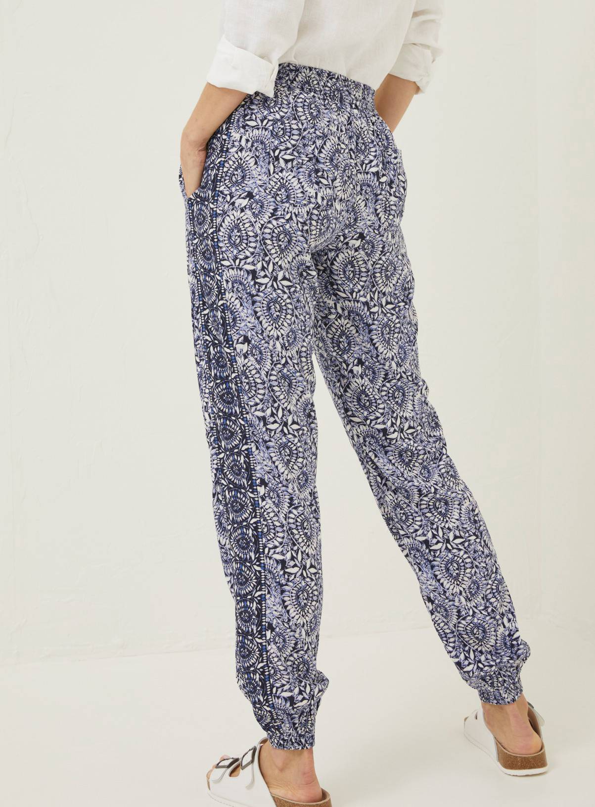 SKU FF Lyme Watercolour Batik Trousers:Navy:20 - Image 2