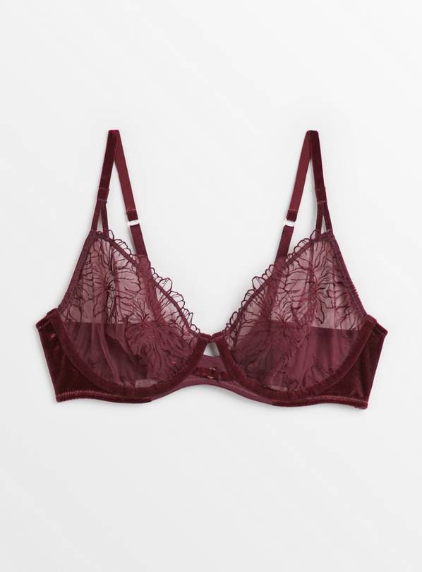Buy A-GG Boudoir Collection Aubergine Lace & Velvet Underwired