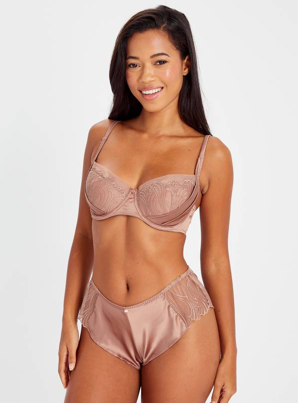 Buy A-GG Boudoir Collection Brown Satin Underwired Padded Bra