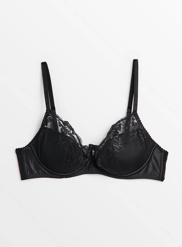 Buy Black Label Embroidered Padded Bra 36A, Bras