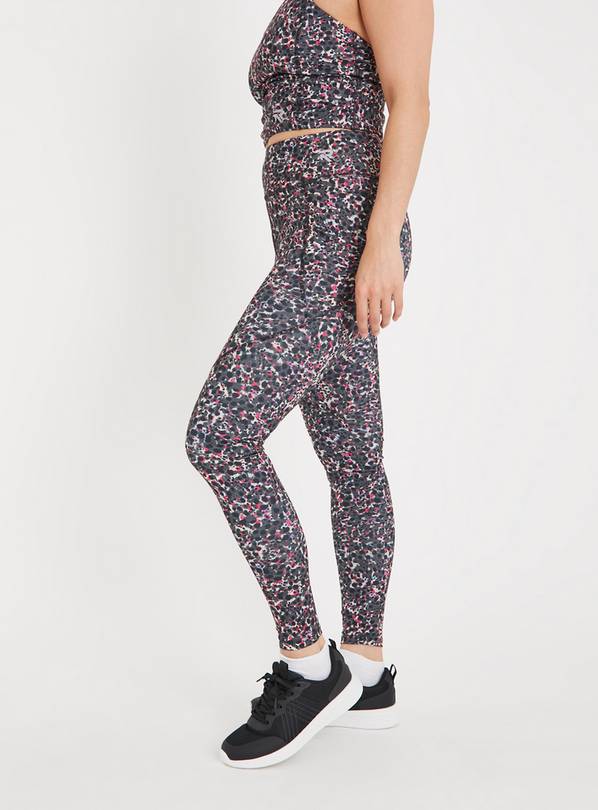 Buy Active Pink Leopard Print Leggings 12 | Leggings | Argos