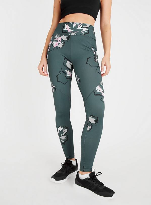 Active Green Floral Leggings 22