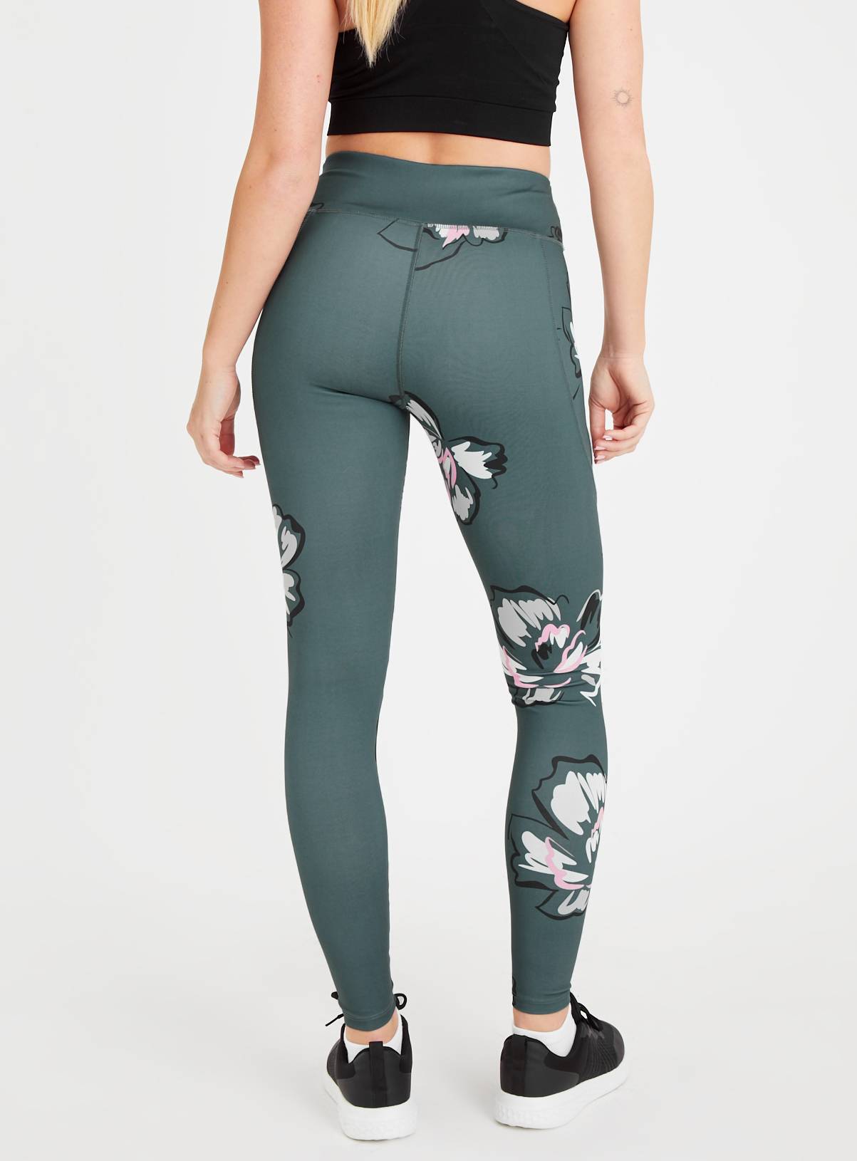 Active Green Floral Leggings 14 - Image 4