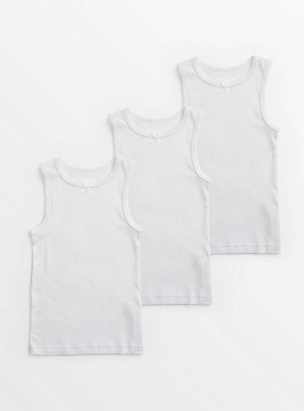 White Pointelle Thermal Vests 3 Pack 3-4 years