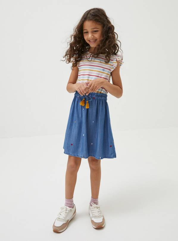 FATFACE Blue Martha Embroidered Dress 11-12 years