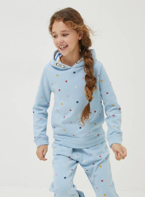 FATFACE Blue Flower Popover Hoody 8-9 years