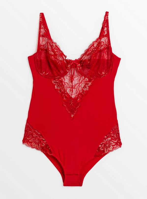 Plus Size LIMITED COLLECTION Red Lace Bodysuit