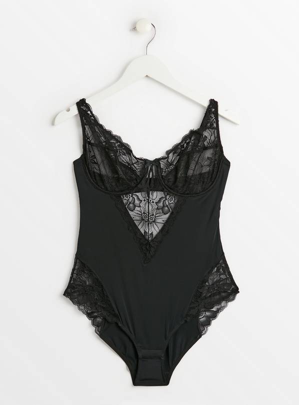 Zara White Black Lace Bodysuit  Black lace bodysuit, Lace bodysuit, Black  lace