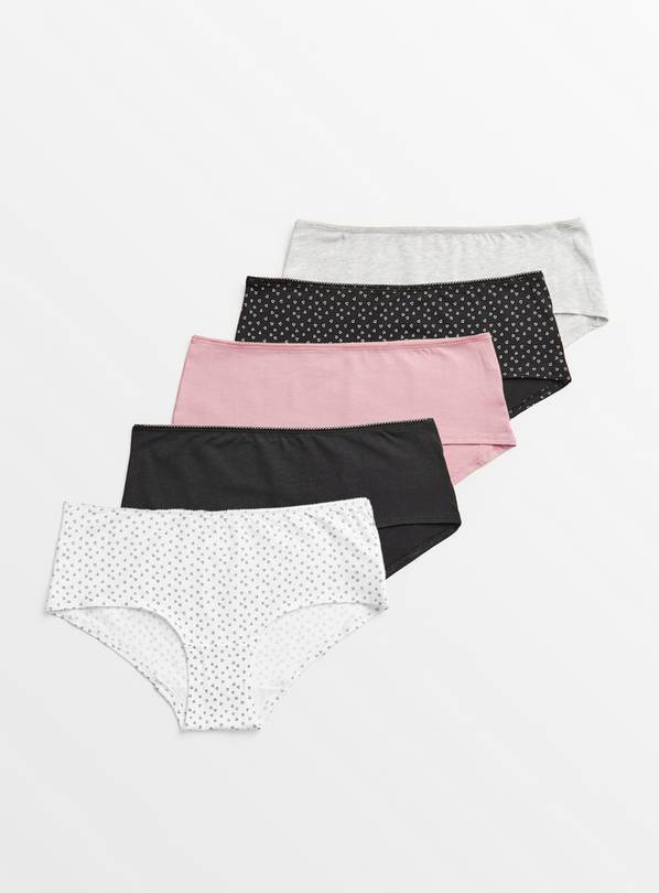 Buy Heart Print Knicker Shorts 5 Pack 10, Knickers