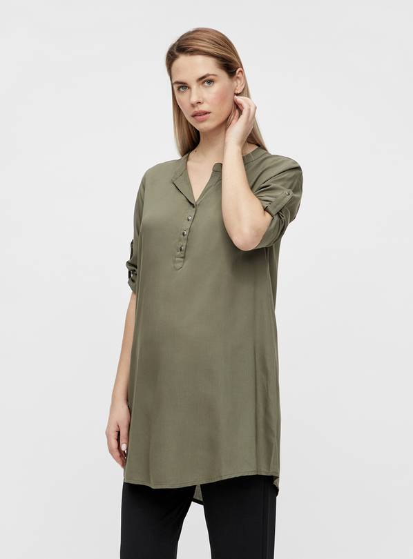 MAMALICIOUS Khaki Maternity & Nursing Tunic L/UK12