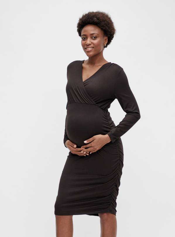 MAMALICIOUS Black Jersey Maternity & Nursing Dress S/UK8