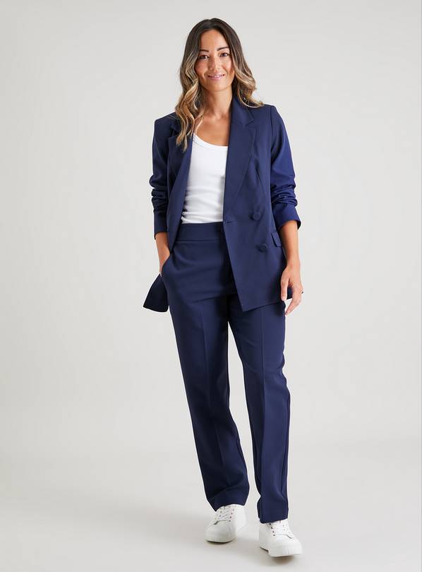 Buy PETITE Navy Double Breasted Coord Blazer 12, Blazers