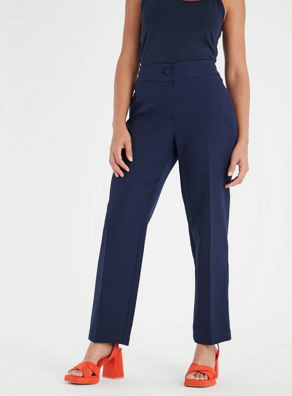 Navy petite wide leg trousers sale