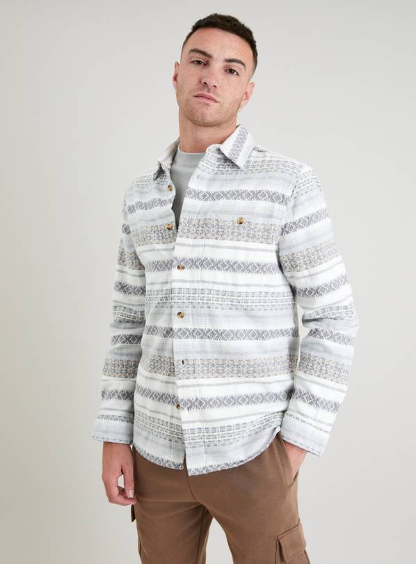 Buy Neutral Jacquard Overshirt S | Shirts | Tu