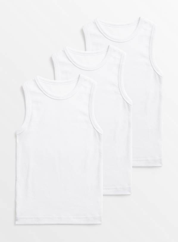 White Thermal Ribbed Vest 3 Pack 2-3 years