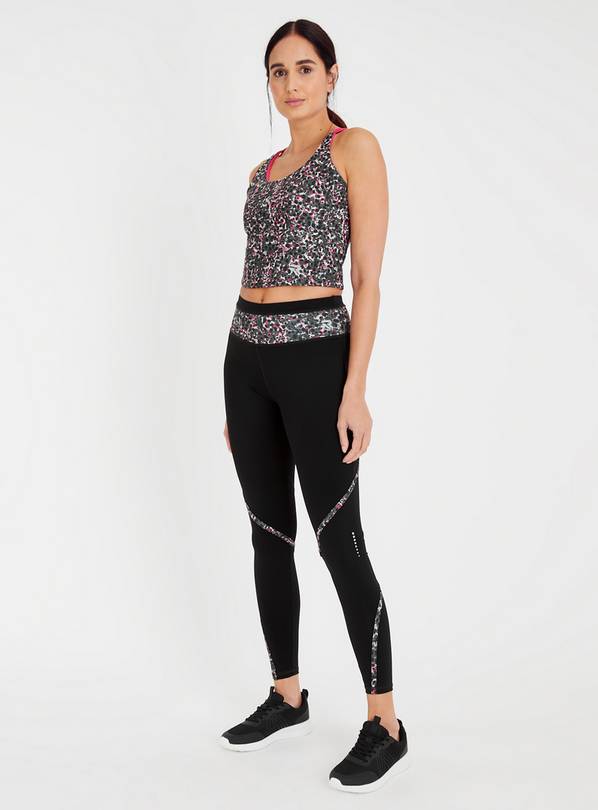 Active Petrol Jacquard Zebra Seam Free Coord Legging - S, £7 at Sainsbury's