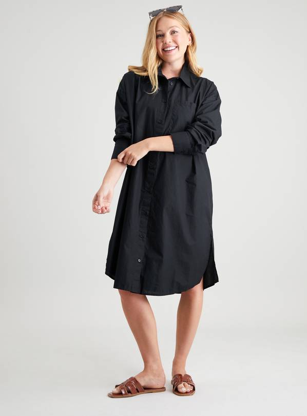 Plus size black outlet shirt dress