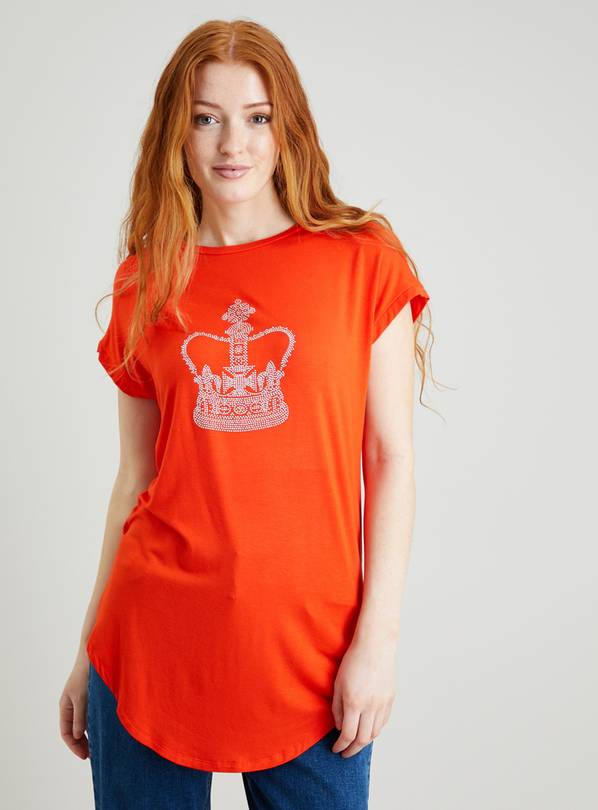 Buy Coronation Orange Embellished Crown TShirt 10 Tshirts Argos
