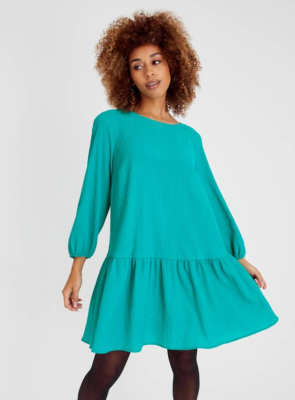 Teal Short Crinkle Dress 14