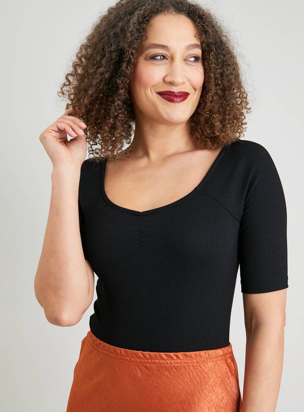 Black Sweetheart Neck Bodysuit - 8