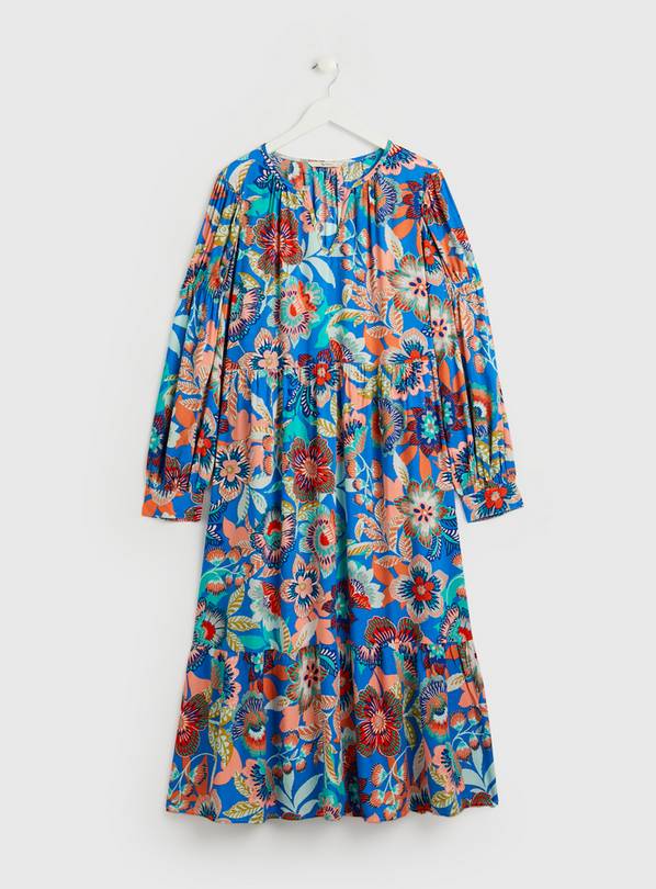 PETITE Blue Floral Midi Dress 12