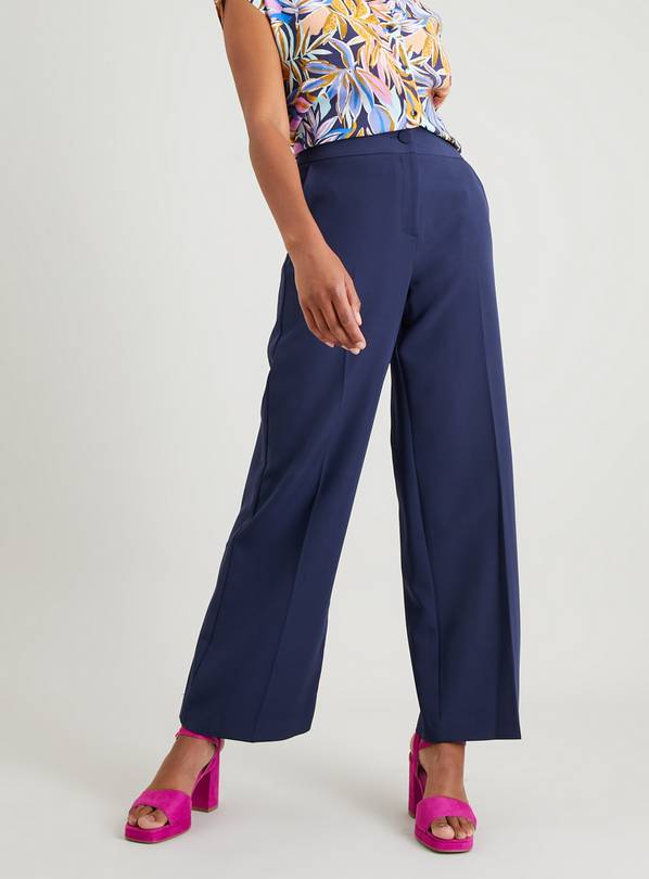 Buy Blue Wide-Leg Coord Trousers 18R | Trousers | Tu