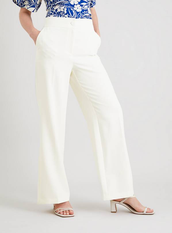 White Wide Leg Coord Trousers 22L