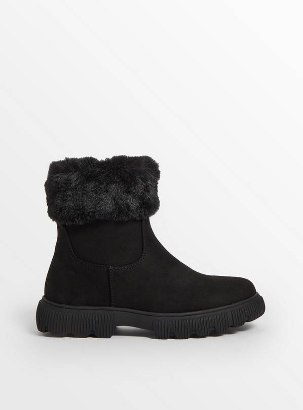 Fluffy boots online black