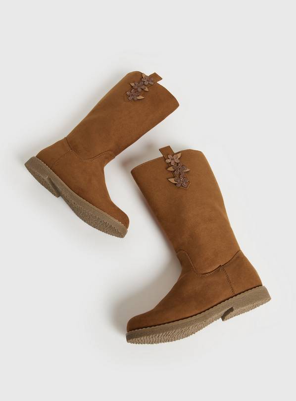 Tan faux hot sale suede boots