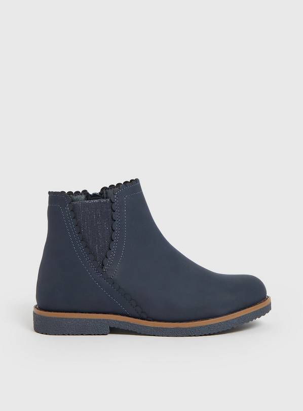 Navy Faux Leather Chelsea Boot 7 Infant