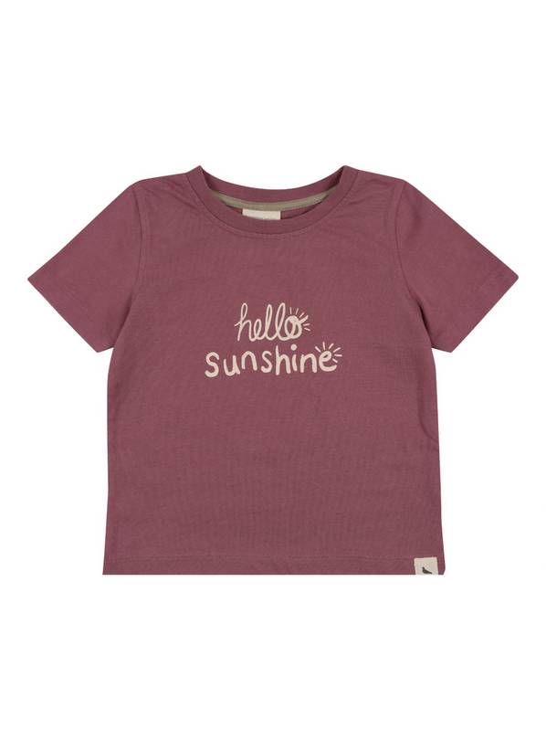 TURTLEDOVE ENGLAND Plum Slogan T-Shirt - 0-6 Month