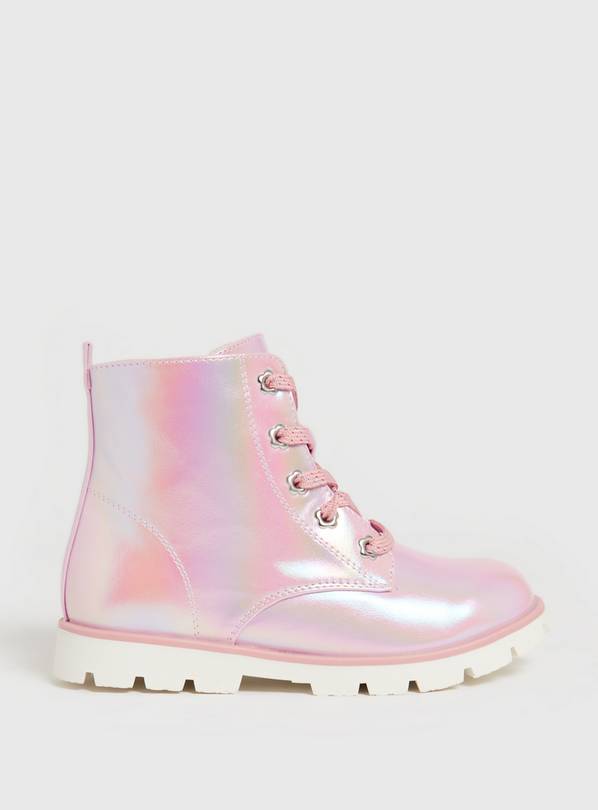 Pink Iridescent Ankle Boots 9 Infant